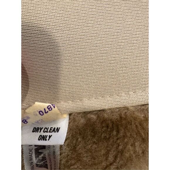 Vintage Richman Men's Button Front Faux Fur Lined Jacket Coat Tan Size 42 - Picture 11 of 15